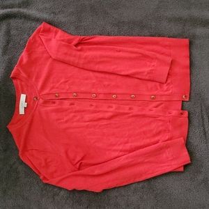 Loft red cardigan size medium
